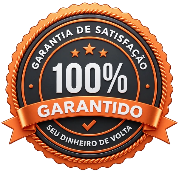 Selo de garantia de satisfação e reembolso de 100%