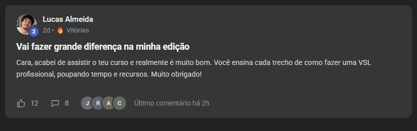 Depoimento de aluno: vai fazer grande diferença na minha edição