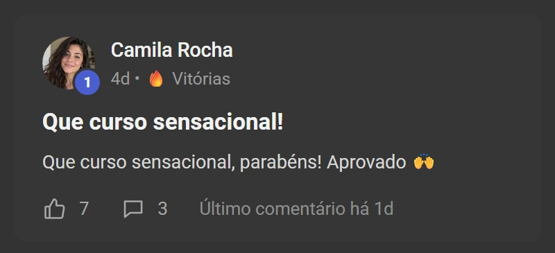 Depoimento de aluno: que curso sensacional