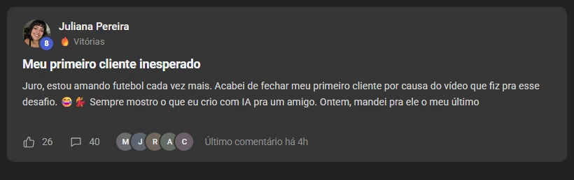 Depoimento de aluno